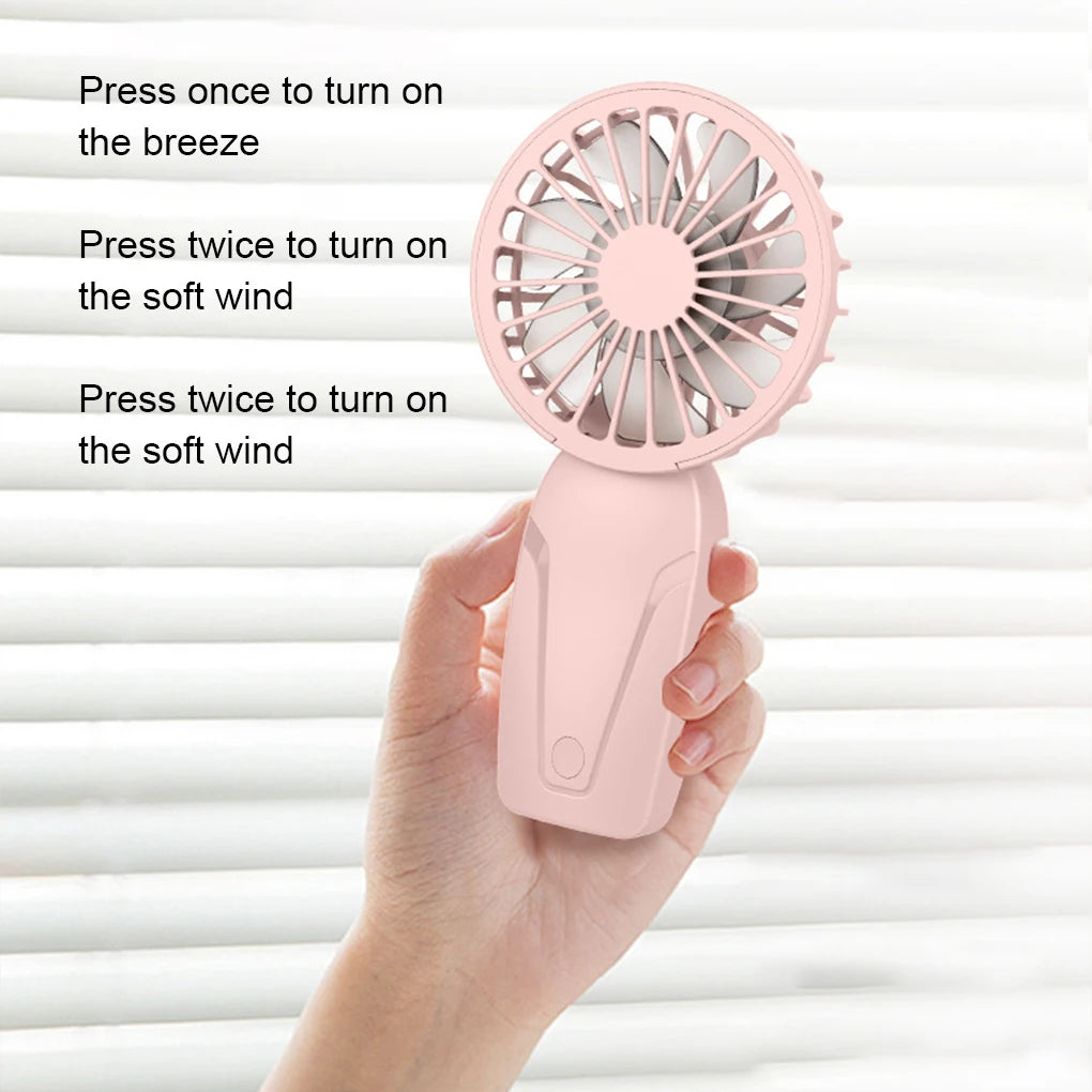 Mini Portable USB Fan: Handheld, Rechargeable for Travel & Outdoors