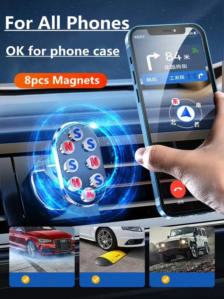 1080 Rotatable Magnetic Car Phone Holder: For iPhone & Samsung